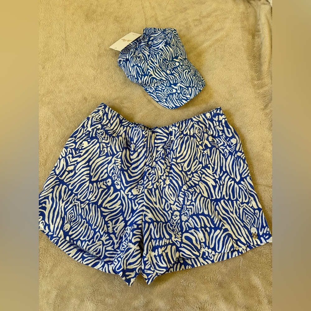 NWT Lilly Pulitzer Linen Shorts and Hat